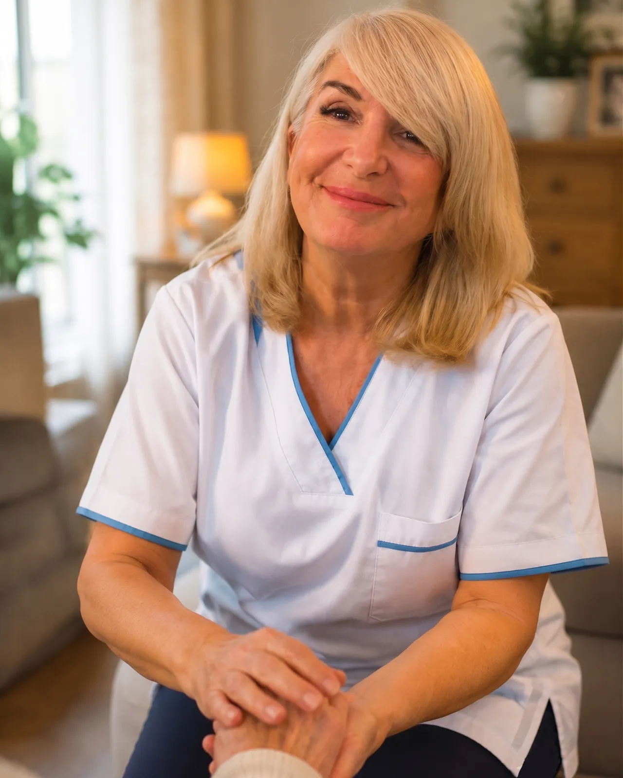 Portrait professionnel de Nancy, infirmière à domicile
